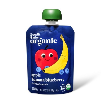 Apple Banana Blueberry Fruit Puree Pouches - 4.76lb/24ct - Good &#38; Gather&#8482;