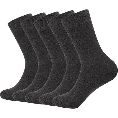 SERISIMPLE Men Bamboo Viscose Thin Ribbed Knit Silky Soft Lightweight Business Dress Crew Socks White Large 5 Pairs