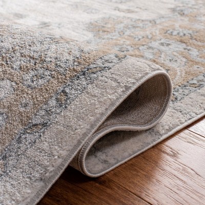 Isabella Cream Beige Synthetic Square Oriental Area Rug