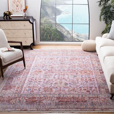 Ivory and Rust Hand-Knotted Wool-Viscose 8' x 10' Area Rug