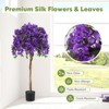 Tangkula 53" Artificial Azalea Tree Faux Floral Plant w/ Red Azalea Flowers Nursery Pot - 4 of 4