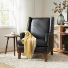 Pedro Genuine Leather Arm Chair with Solid Wood Frame and Removable Seat Cushion|ARTFUL LIVING DESIGN - 3 of 4