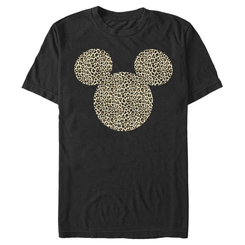 Men's Mickey & Friends Mickey & Mickey Mouse Cheetah Print Classic Ears T-Shirt, 1 of 5
