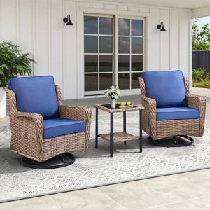 Buenhomino Wicker Patio Conversation Set – Outdoor Seating Group with Cushions - 1 of 4