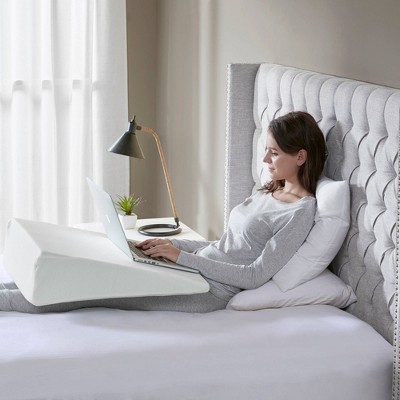 Ergonomic White Memory Foam 24'' Wedge Pillow with Soft Cover