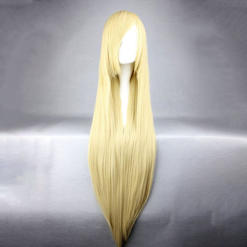 Unique Bargains Human Hair Wigs for Women 39" with Wig Cap Long Hair, 2 of 7