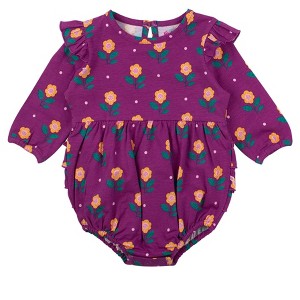 RuffleButts Baby Toddler Girls Long Sleeve Flutter Bubble Romper - 1 of 4