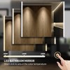 HBEZON LED Medicine Cabinet with Mirrors and Lights, Recess/Wall Mount Bathroom Cabinet, 3 Mode Light, Dimmable, Anti-Fog, Outlet, Silver - 4 of 4