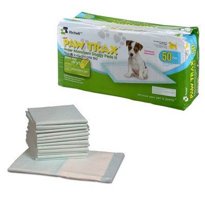 Paw Trax Super Absorbent Doggy Training Pads, 50 Pack
