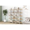 Vynxaria 5 Tier Bookcase Home Office Open Bookshelf, Vintage Industrial Style Shelf, MDF Board, White Metal Frame, Oak - 4 of 4