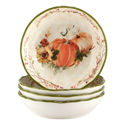 Set Of 4 Harvest Morning Dining Soup Bowls - Certified International ...