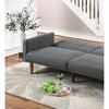 80" Convertible Polyfiber Sofa Bed with Tufted Cushion and Wooden Legs for Living Room - 4 of 4