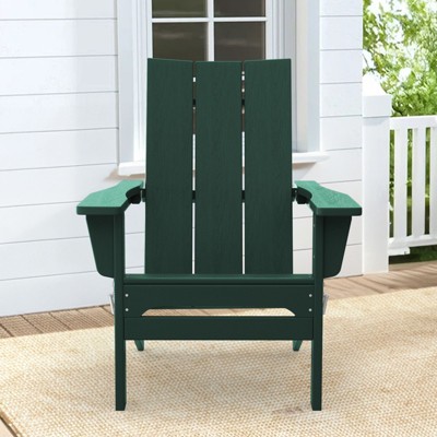 Hyleory HDPE Outdoor Folding Adirondack Chair, 103 degrees Curved Backrest