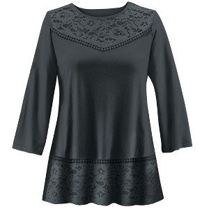 Collections Etc Lace Bodice & Hem Tunic - 1 of 4