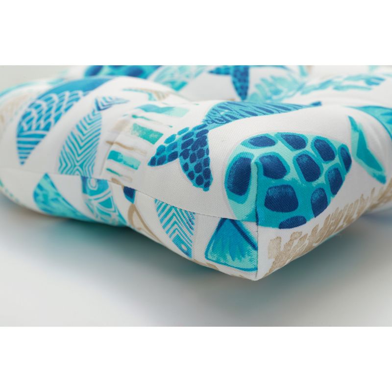 15.5"x16" Hooked Nautical 2pc Outdoor Seat Cushion Set - Pillow Perfect, 3 of 7
