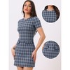 INSPIRE CHIC Women's Work Short Sleeve Vintage Houndstooth Pencil Sheath Dress - 2 of 4