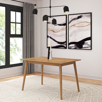Plank+Beam 48" Mid Century Modern Dining Table, Solid Wood Kitchen & Dining Room Table for 4