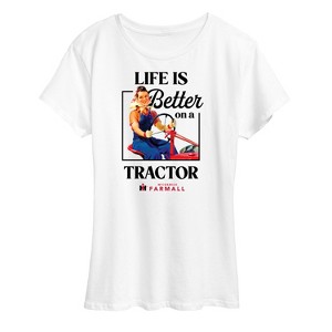 Women's - Instant Message - Life Is Better On A Tractor Short Sleeve Graphic T-Shirt - 1 of 4