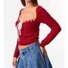 Women's Crimson Contrast Sweater Top - Blue Blush - 2 of 3