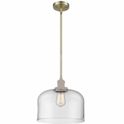 Bell - 1 Light Stem Hung Mini Pendant In Industrial Style-13 Inches Tall and 12 Inches Wide