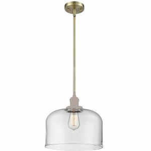 Bell - 1 Light Stem Hung Mini Pendant In Industrial Style-13 Inches Tall and 12 Inches Wide - 1 of 1