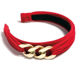 Shiraleah Chain Detail Headband, Red - 1 of 3