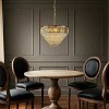ALOADECOR  5 Lights 20" Modern Glam Antique Gold Crystal Tiered Chandelier Luxury Ceiling Light  For Dining Room & Bedroom  & Entryway - 3 of 4