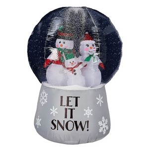 Karl Home 6 FT Lighted Snow Globe with Snowman Family Christmas Inflatable Decoration - 1 of 1