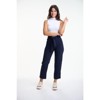 Lafidi Women’s Mid-Rise Cropped Pants – Relaxed Tapered Leg Trousers with Sash Belt and Welt Pockets - 2 of 4