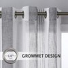 Sheer Curtains for Living Room Bedroom, Bathroom Curtain Window Grommet Voile Drapes, Stripe Farmhouse Curtains Faux Linen 2 Panels - 4 of 4