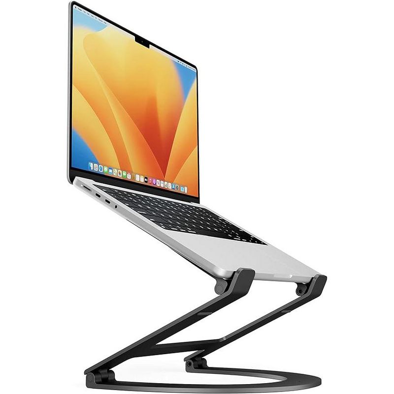 Twelve South Curve Flex Ergonomic Height & Angle Adjustable Aluminum Laptop/MacBook Stand/Riser for 10"-17", folds flat, travel pouch included, Black, 2 of 5