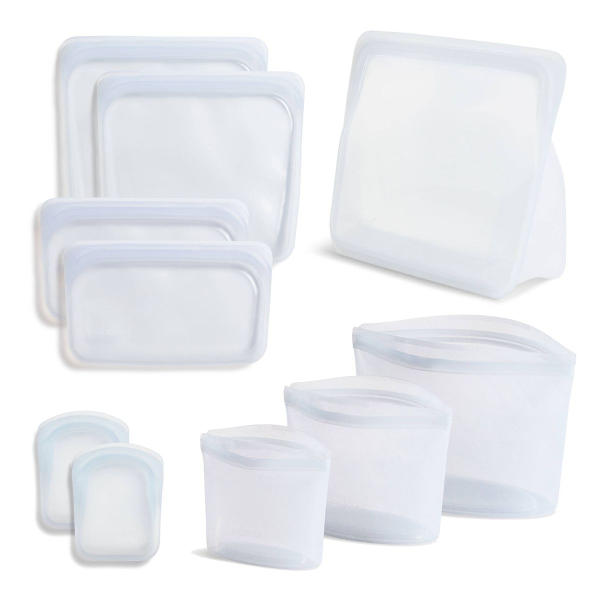 stasher Starter Kit Reusable Food Storage Bags - Clear - 10pk