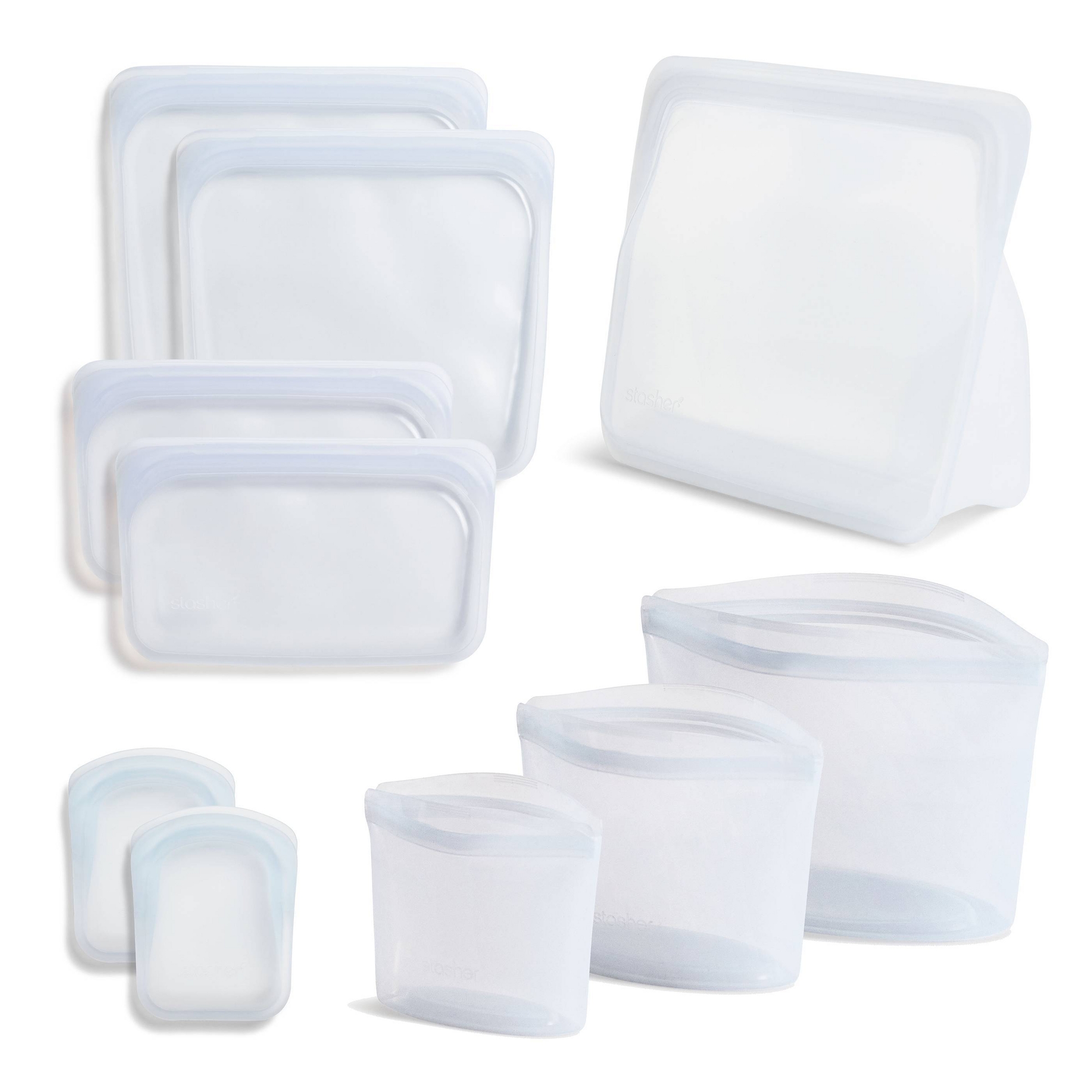 stasher Starter Kit Reusable Food Storage Bags - Clear - 10pk