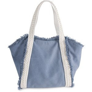 Pavilion Gift Company - Arctic - 19" x 13" Frayed Canvas Handbag - Handbags - 1 of 4