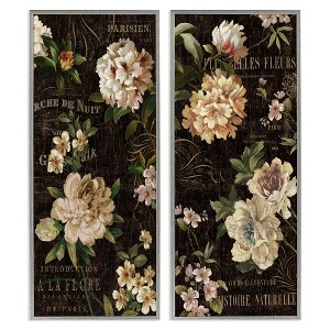 Stupell Industries Vintage French Typography Flowers, 13" x 30" - 1 of 4