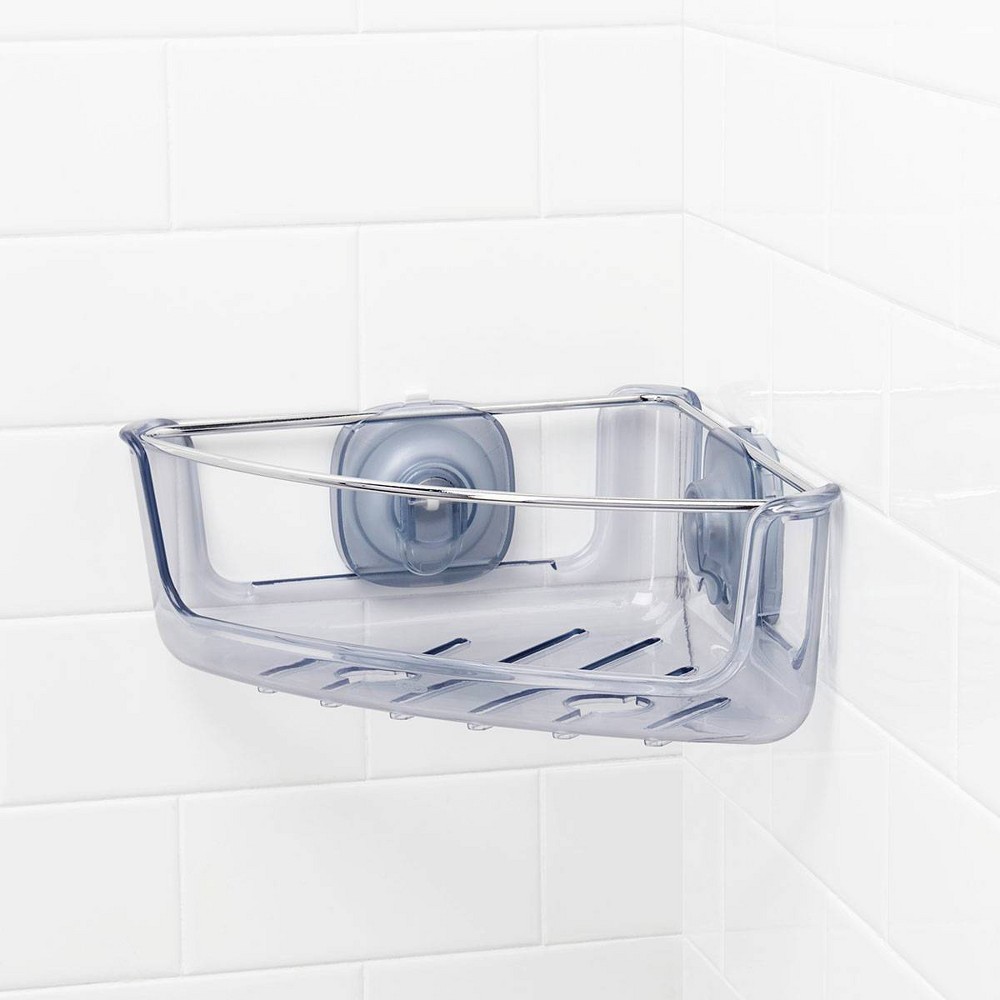 Photos - Bathroom Cabinet Oxo Stronghold Suction Corner Basket: Stainless Steel & Plastic Shower Organizer, Bath Storage 