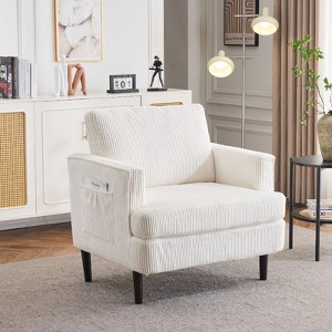 Karl Home Modern Corduroy Barrel Accent Chair For Living Room Bedroom - 1 of 4
