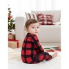 PATPAT Christmas Family Pajama Set: Christmas Plaid Print Pajamas with Matching Plaid Socks - 4 of 4