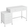 Resenkos Computer Desk, Office Desk, Study Desk,5-Drawer Computer Desk, Study Writing Table with Reversible Drawer Cabinet,White - 3 of 4
