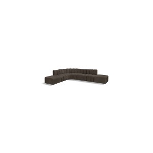 Meridian Furniture,Arc Brown Boucle Fabric Modular Sofa - 1 of 4