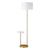 Hudson and Canal Floor Lamp with Marble Tray Table and Fabric Shade - 2 of 4