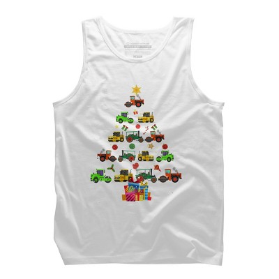 Men's Design By Humans Christmas Tractor Tree Gift Farmer Shirts Funny Tractor Xmas By VitMon Tank Top
