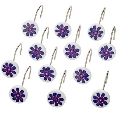 The Lakeside Collection Modern Floral Bath Collection - Set of 12 Hooks
