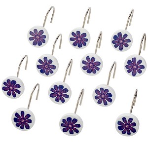 The Lakeside Collection Modern Floral Bath Collection - Set of 12 Hooks - 1 of 3
