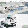 LunaLulinlk Dish Drying Rack, 2-Tier Dish Racks for Kitchen Counter, Dish Rack with Drainboard, Dish Drainer with Utensils Holder, Black - 3 of 4