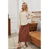 Coolmee Women's Wrap V Neck Hollow Out Long Sleeve Sexy Cropped Top Shirt - 3 of 4