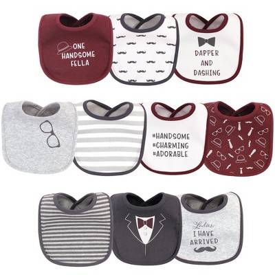 Hudson Baby Infant Boy Cotton Bibs 10pk, Ladies I Have Arrived, One Size