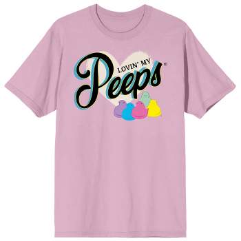 Peeps "Lovin' My Peeps" Men's Pink Short Sleeve Crew Neck Tee