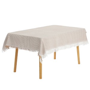 Unique Bargains Picnic Dinner Cotton Linen Tassels Oil-proof Table Cover 1 Pc - 1 of 4