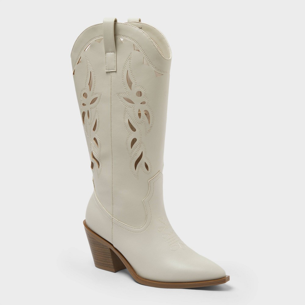 Women’s Tiana Western Boots with Memory Foam Insole - Universal Thread™ Cream 7